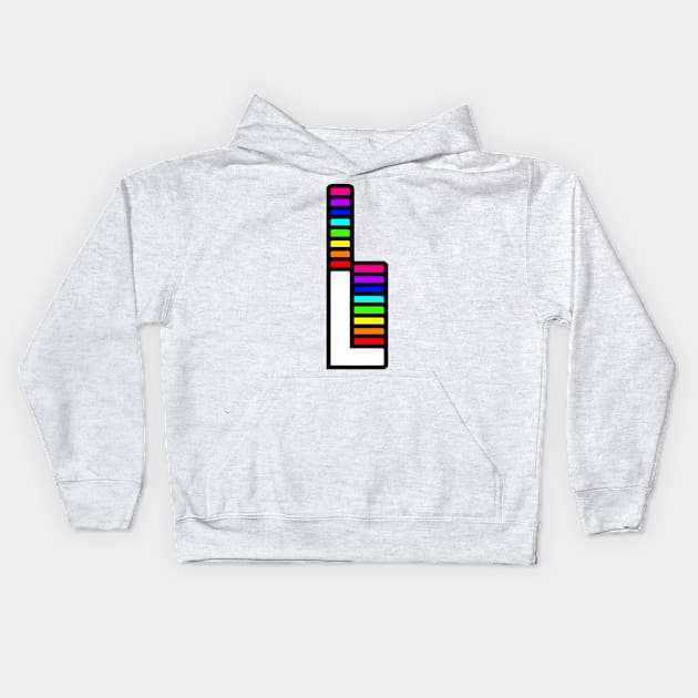 Rainbow Letter, L Kids Hoodie by HeavenlyTrashy